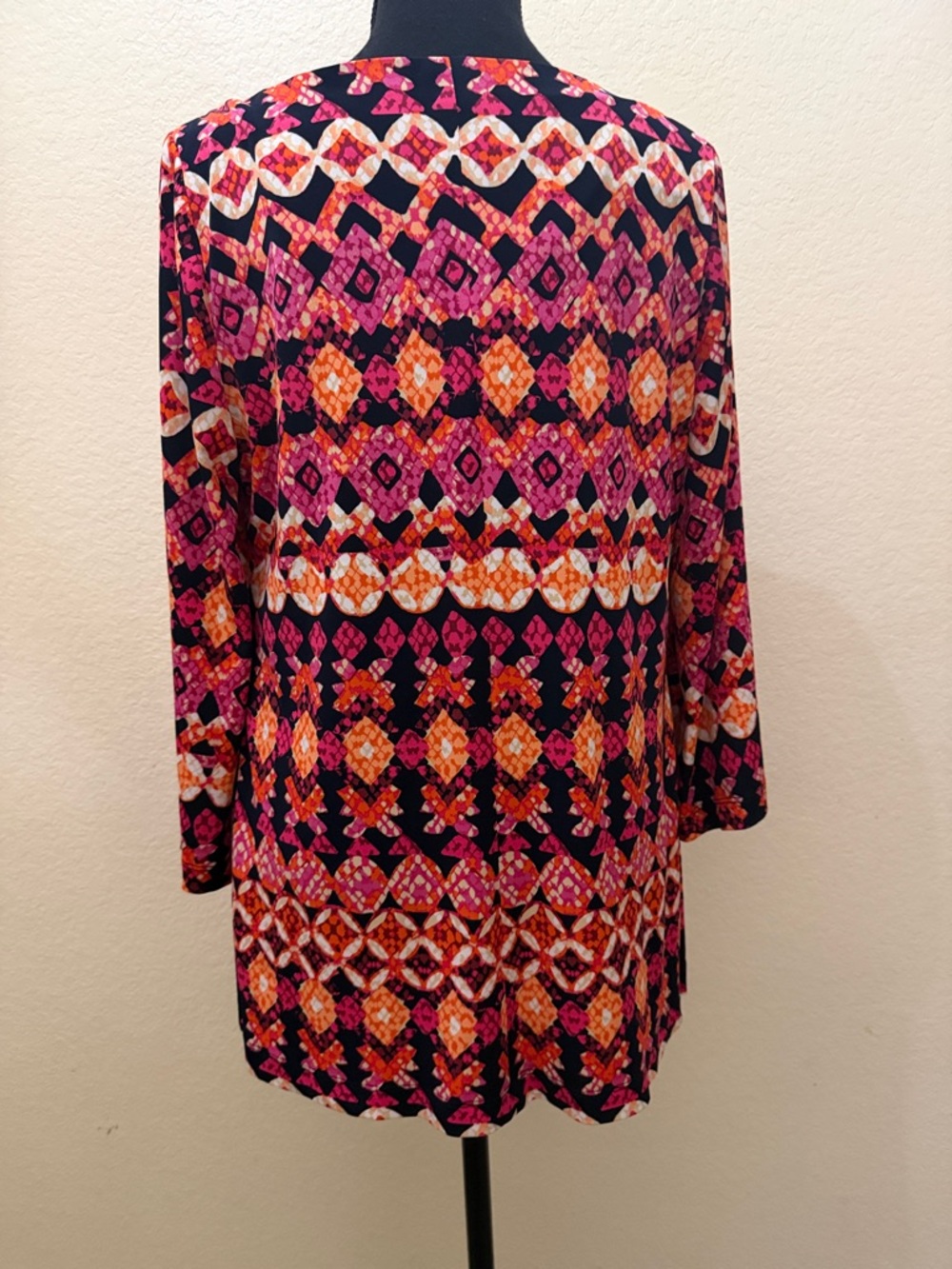 Jessica Howard Pink & Orange Geometric Cowl Neck Tunic - Picture 4 of 4